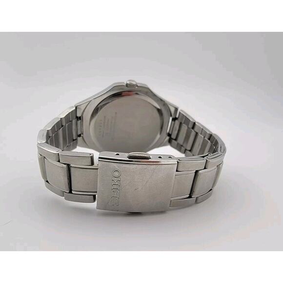 Men's Seiko 7N42-0FD0 Stainless Steel Calendar Vintage Quartz Watch 6.75" wrist- - Picture 8 of 10